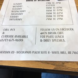 On Break Cafe - Contact information