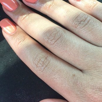 Top Design Nails - Peach orange gel nailset - Nail Salons Near Me - Phoenix, Arizona