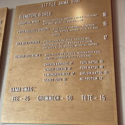 Menu as of Jan 2026