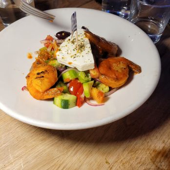 Mykonos Meze - Greek salad with shrimp - Bars Near Me - Burlingame, California Mykonos Meze - Greek salad with shrimp - Bars Near Me - Burlingame, California