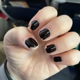 The next day. Chipped and have loose skin everywhere
