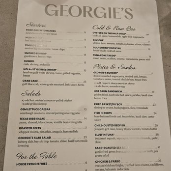 Georgie's - Menu - Bars Near Me - Georgetown, Texas