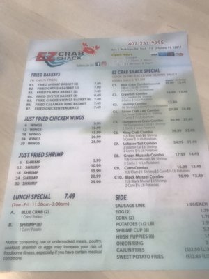 Menu photo 4 EZ Crab Shack Orlando, FL Menu photo 4 EZ Crab Shack Orlando, FL