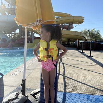 Dry Town Water Park - As you see, she clearly is clearing the requirements so don't go here if you're thinking about having a good time, they'll turn you down. - Water Parks Near Me - Palmdale, California
