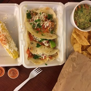 Green Ghost Tacos - Elotes, chicken, shrimp and fish tacos. Side of guacamole and chips - Mexican Near Me - Ridgeland, Mississippi Green Ghost Tacos - Elotes, chicken, shrimp and fish tacos. Side of guacamole and chips - Mexican Near Me - Ridgeland, Mississippi