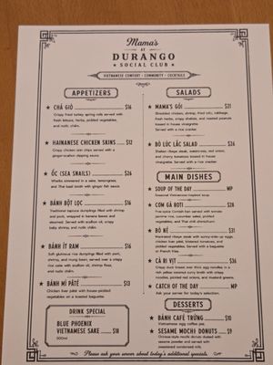 Menu photo 1 Durango Social Club Las Vegas, NV Menu photo 1 Durango Social Club Las Vegas, NV