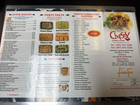 Menu photo 2 Chopstix Lake Mary, FL