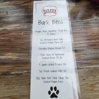 Sur at The Barnyard - dog menu - New American Near Me - Carmel, California Sur at The Barnyard - dog menu - New American Near Me - Carmel, California