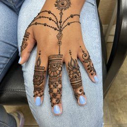 Her twin sisters' hand