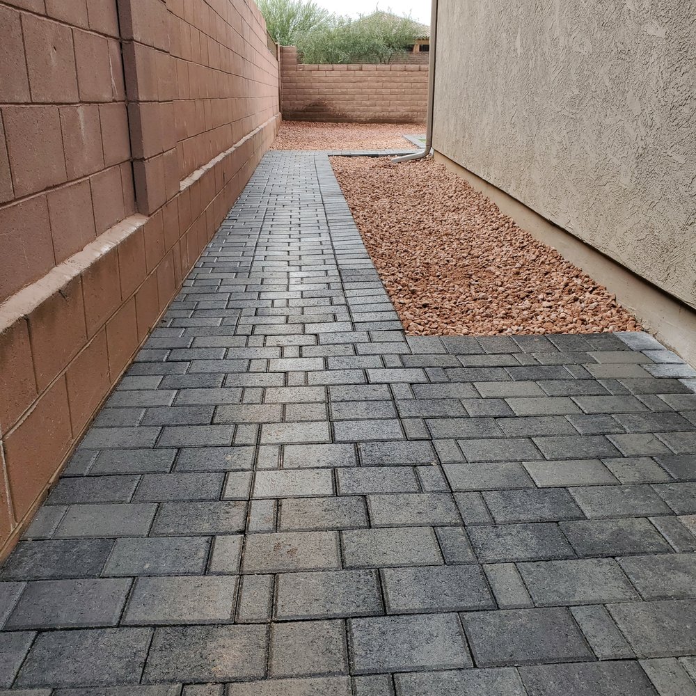 GreenLife Tree & Landscaping - a brick walkway - Landscaping Near Me - Tucson, Arizona