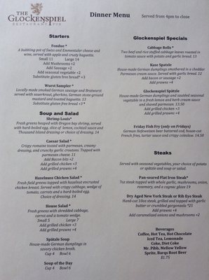 Menu photo 8 The Glockenspiel Mount Angel, OR