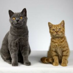Stay Positive Animal Training - Trained cats McGregor and O'Malley sit and stay during a photo shoot