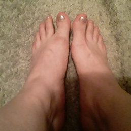 Silver polish pedicure Silver polish pedicure