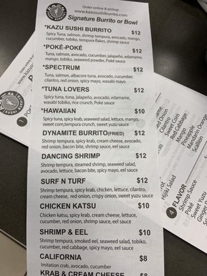 Menu photo 1 Kazu Sushi Burrito Jacksonville, FL Menu photo 1 Kazu Sushi Burrito Jacksonville, FL