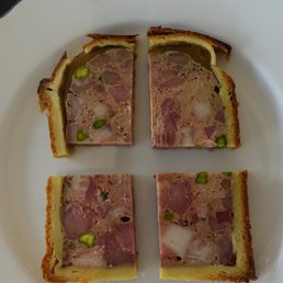 Foie gras & pistachio duck pie