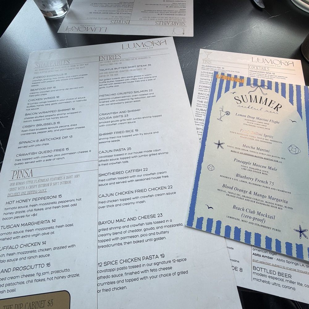 LUMORA - Menu - New American Near Me - Covington, Louisiana