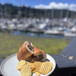Azure Pier Cafe - This is our Jerk Riki topped with our house made calypso sauce and egg salad slaw.