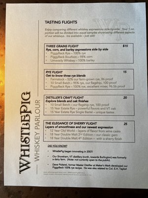 Menu photo 8 Whistle Pig Whiskey Quechee, VT