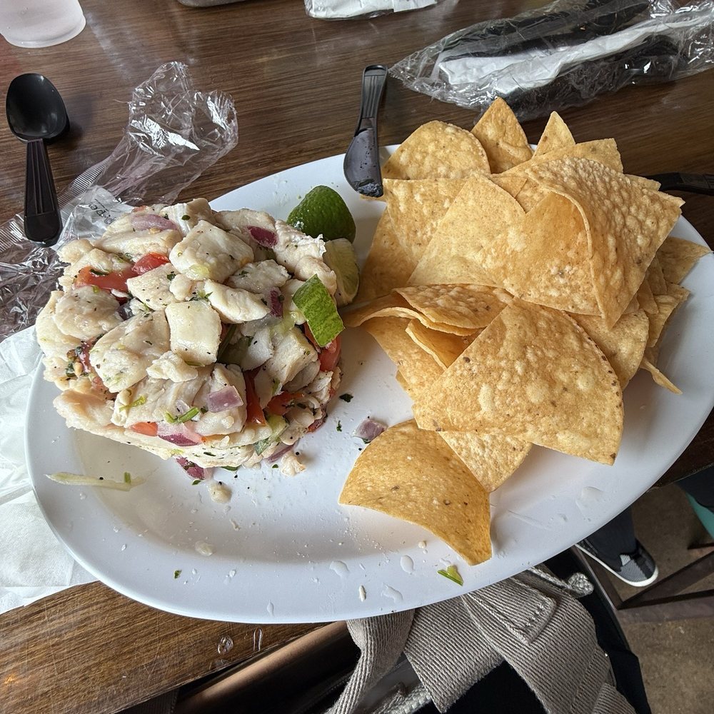 Ceviche with the avocado on the side Ceviche with the avocado on the side