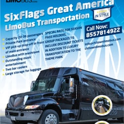 Chitown LimoBus - Six Flags Great America Six Flags Party Bus Six Flags discount tickets