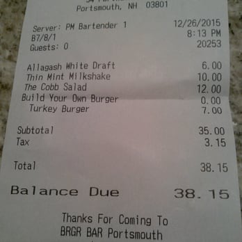BRGR Bar - Tonights dinner tab - Burgers Near Me - Portsmouth, New Hampshire BRGR Bar - Tonights dinner tab - Burgers Near Me - Portsmouth, New Hampshire