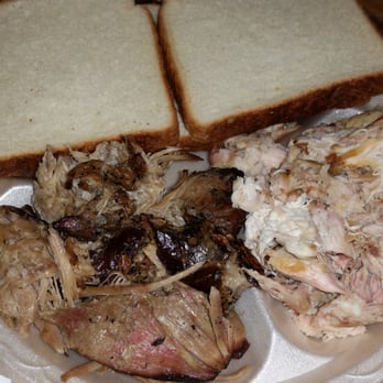 Rusty's Bar-B-Q - Pulled pork (left) and chicken - Barbeque Near Me - Leeds, Alabama Rusty's Bar-B-Q - Pulled pork (left) and chicken - Barbeque Near Me - Leeds, Alabama