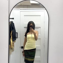 Wearing a skirt I also thrifted here on my most recent Heartening venture