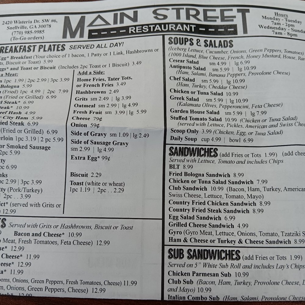 The menu The menu