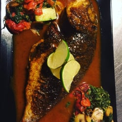 Moorish Lounge - Baked Silver bream with veggie garnish