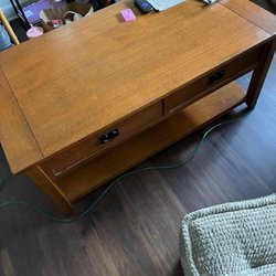 Solid oak coffee table