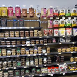 shelves of food