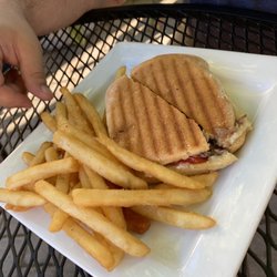 Steak panini with substitute fries ($3.99 extra)