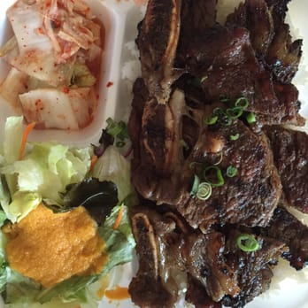 Gushi - Kalbi plate for $17.50. It is a lot of food. Also came with a drink. - Korean Near Me - Los Angeles, California Gushi - Kalbi plate for $17.50. It is a lot of food. Also came with a drink. - Korean Near Me - Los Angeles, California