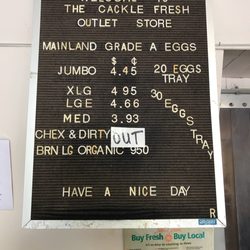 Cackle Fresh Outlet Store - Prices as of 04/13/2017