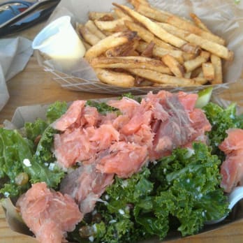 Happy Belly Truck - Kipper salmon salad and fries, delicious!! - Food Trucks Near Me - Smyrna, Georgia Happy Belly Truck - Kipper salmon salad and fries, delicious!! - Food Trucks Near Me - Smyrna, Georgia