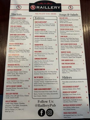 Menu photo 2 Raillery Public House Franklin, MA