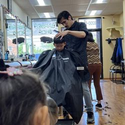 Olney Barber Shop - Caleb getting fresh