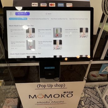 Moshi Moshi Tea Shoppu - Order at the kiosk - can select menu options etc - Coffee & Tea Near Me - Gardena, California