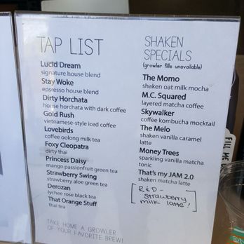 Contra Coffee & Tea - The drinks menu - Coffee & Tea Near Me - Orange, California