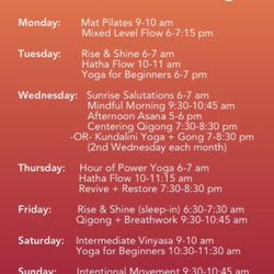 Kindred Flow Yoga - Our current class schedule (updated Oct/24). Check Ubindi for special events and series!
