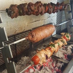 GReat - Chicken and pork kontosouvli.  Kokoretsi