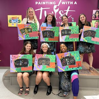 Painting with a Twist - Group photo of finished work - Paint & Sip Near Me - Alpharetta, Georgia Painting with a Twist - Group photo of finished work - Paint & Sip Near Me - Alpharetta, Georgia