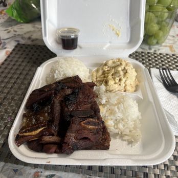 Matiki Island BBQ - #7 short rib, and beef plate. - Hawaiian Near Me - Anaheim, California