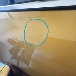 Buff marks and a chip in the middle that was not there before I took it in. Buff marks and a chip in the middle that was not there before I took it in.