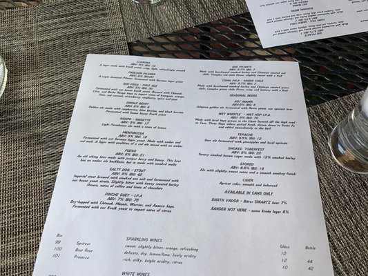 Menu photo 1 Chili Line Brewing Santa Fe, NM