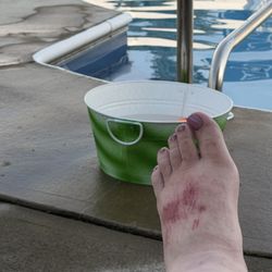 Showland Nails - The top of my foot after my pedicure.