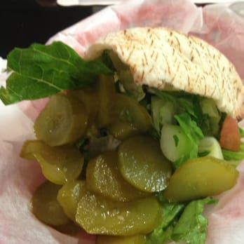 Allan's Falafel - Light, airy pita stuffed with tasty falafel, romaine lettuce, tahini, tomatoes, very fresh tasting cucumber, a pickles. Yum! - Middle Eastern Near Me - Chester, New York Allan's Falafel - Light, airy pita stuffed with tasty falafel, romaine lettuce, tahini, tomatoes, very fresh tasting cucumber, a pickles. Yum! - Middle Eastern Near Me - Chester, New York