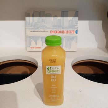 Pure Green South Loop - a bottle of juice on a counter - Juice Bars & Smoothies Near Me - Chicago, Illinois Pure Green South Loop - a bottle of juice on a counter - Juice Bars & Smoothies Near Me - Chicago, Illinois