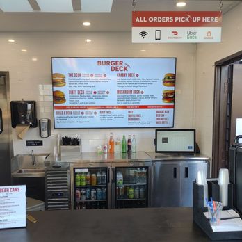 Burger Deck - Service counter and menu screen - Burgers Near Me - San Diego, California Burger Deck - Service counter and menu screen - Burgers Near Me - San Diego, California
