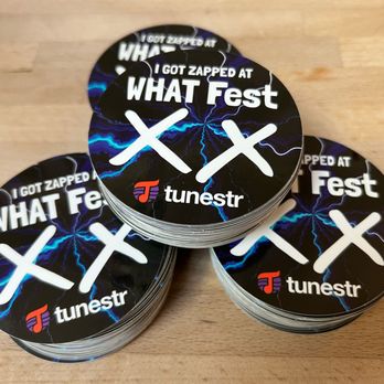 Sticker Mountain - WHAT Fest XX Tunestr vinyl stickers - Printing Services Near Me - Denver, Colorado